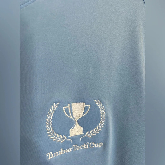 Peter Millar - Blue Polo Golf Shirt - Timber Tech Cup - size large NWT - Picture 15 of 15